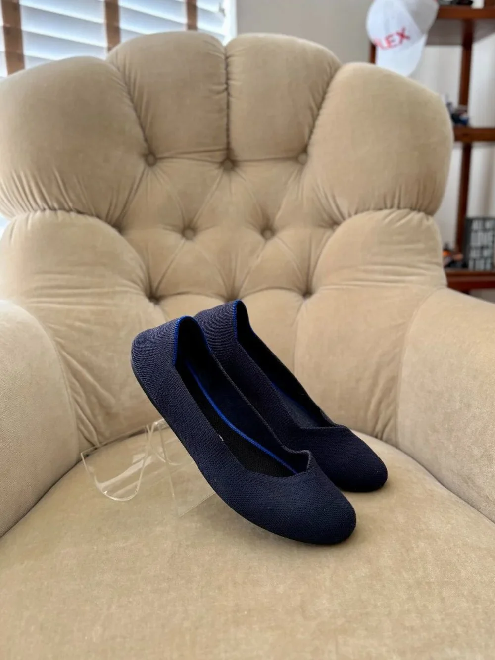 Auth. ROTHY'S Iconic Birdseye Flat Flex Knit Washable Ballet Scrunch Flats - Picture 3 of 6